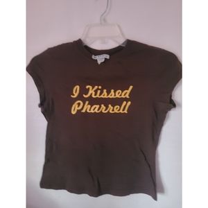 Brown Vintage Self-Esteem "I Kissed Pharrell" shirt size Large